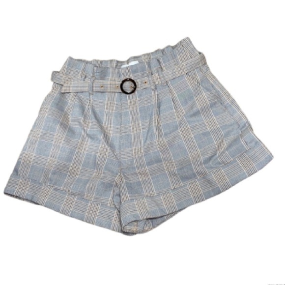 Abercrombie plaid shorts large belted cuffed high waisted - Picture 1 of 6